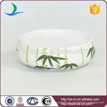 YSb40063-06-sd accesorios de baño jabonera de cerámica con diseño de bambú